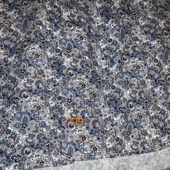 Thomas Dean Mens Floral Print Flip-Cuff - Picture 2 of 3